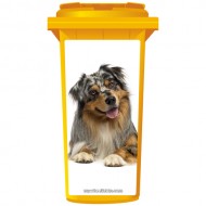 Happy Working Sheep Dog Wheelie Bin Sticker Panel